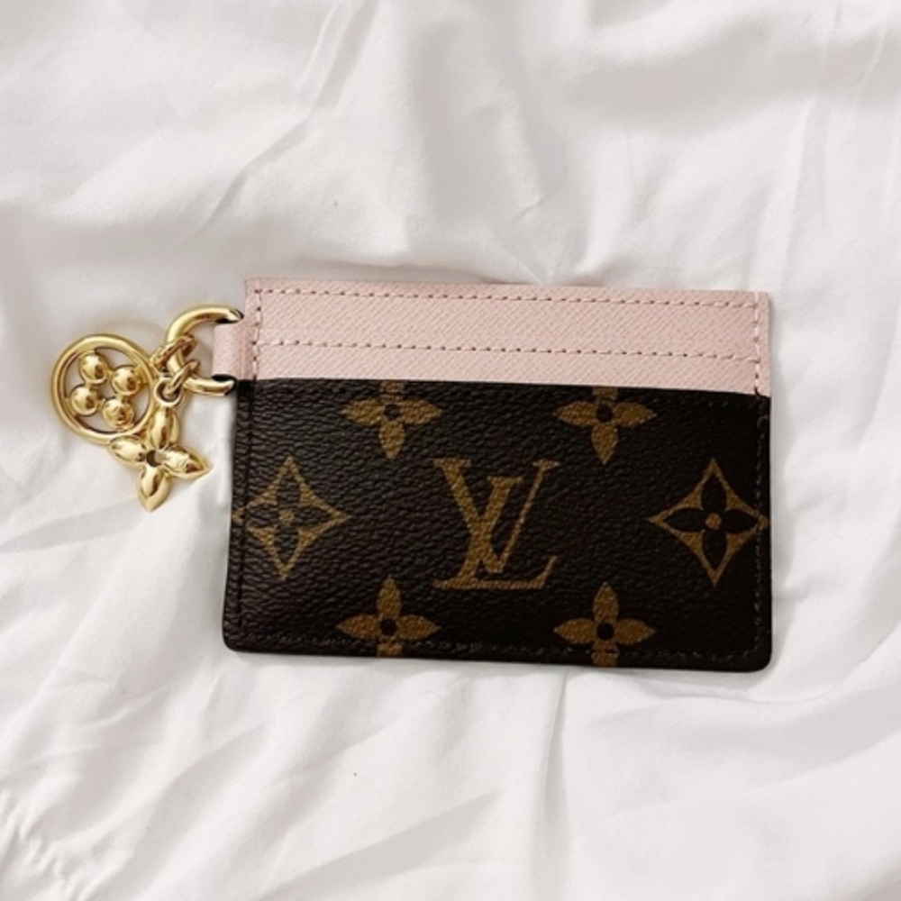 Louis Vuitton Monogram Pink and Brown Charms And Card Holder